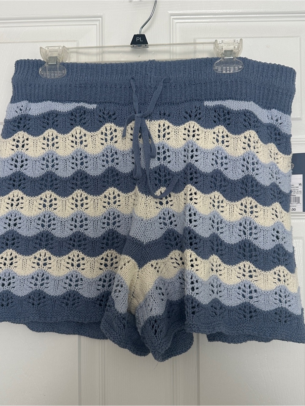 Universal Thread Blue, Light Blue & Cream Knit Wave Lounge Shorts